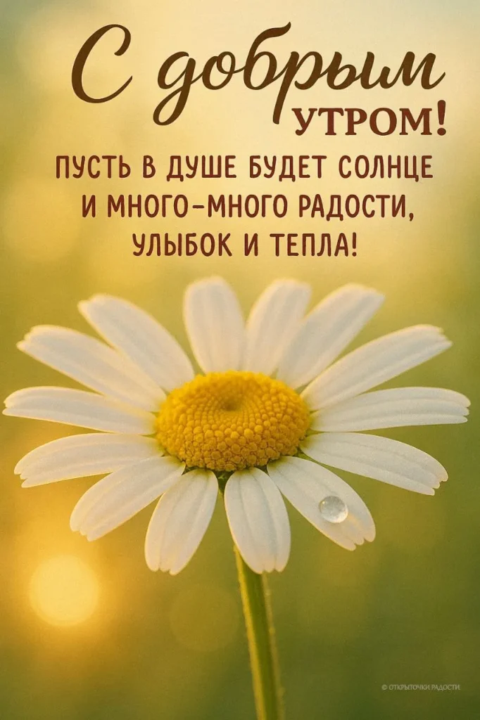 Открытка «с ромашкой на рассвете»