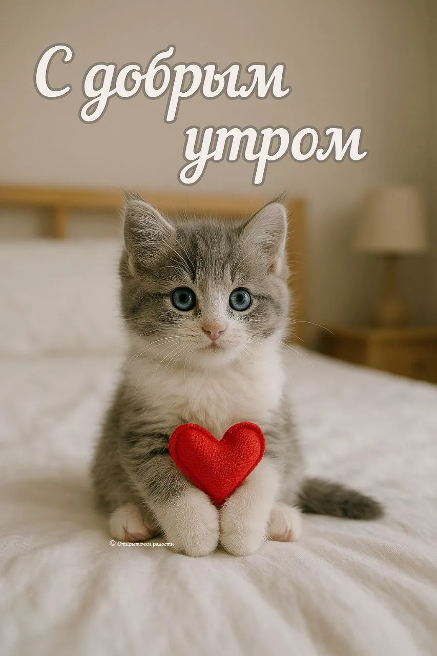 Открытка «Доброе утро от котёнка»