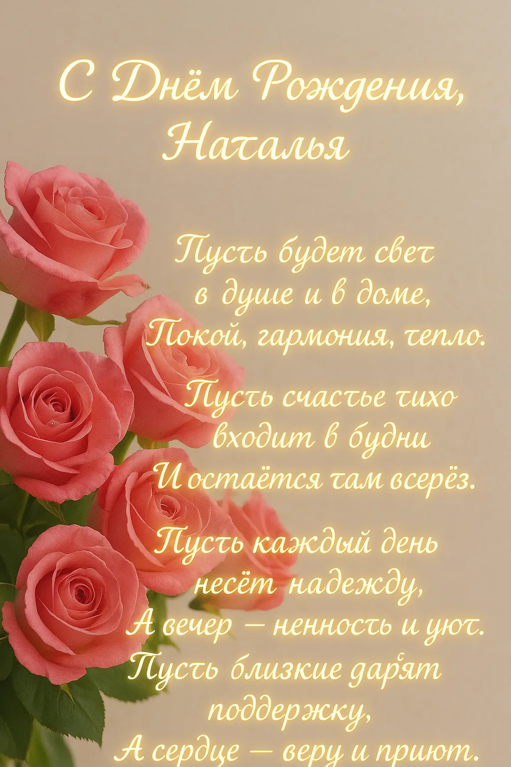 Открытка «С Днём рождения Наталье»