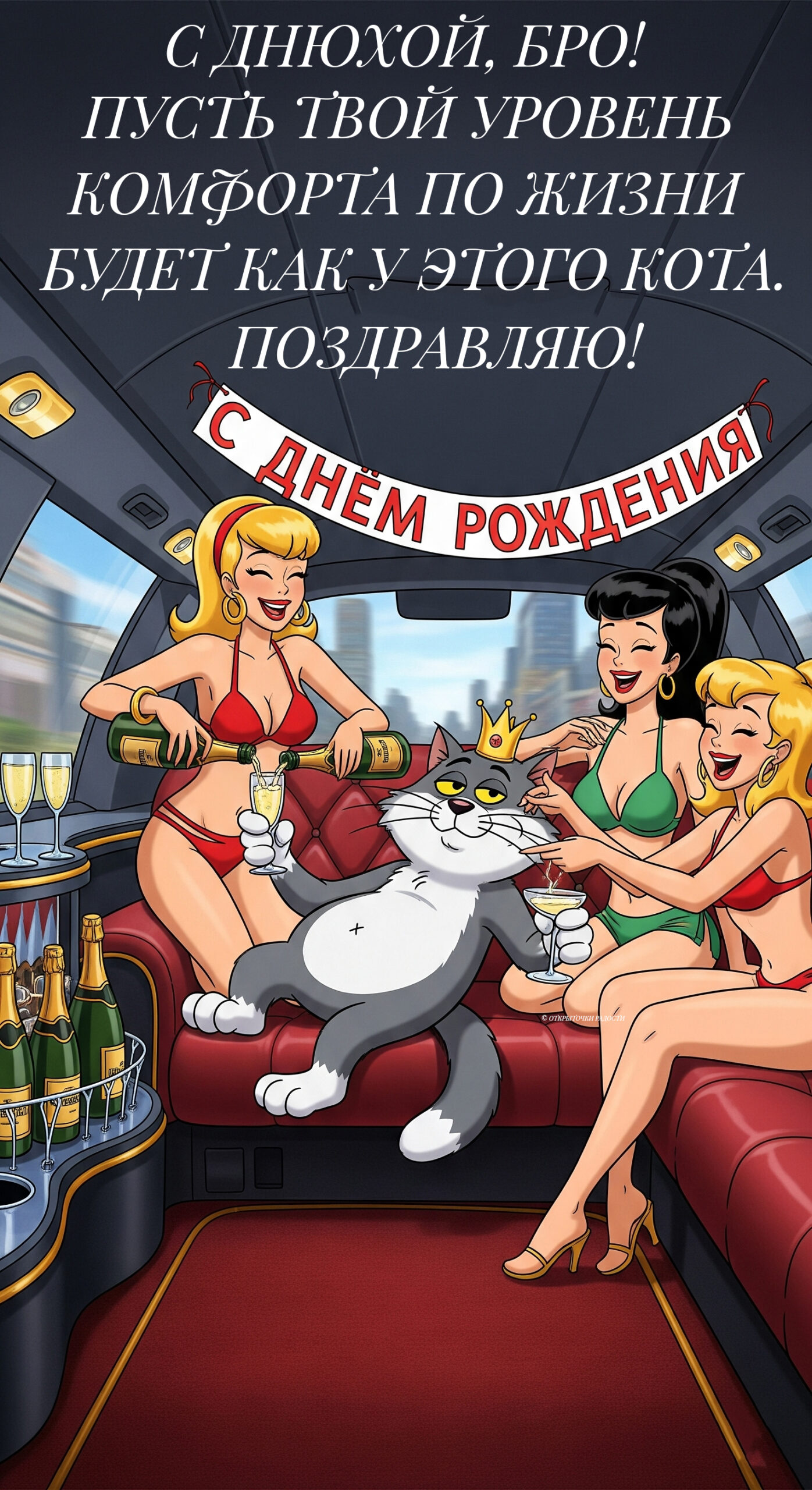 Открытка «С Днём рождения другу с юмором»