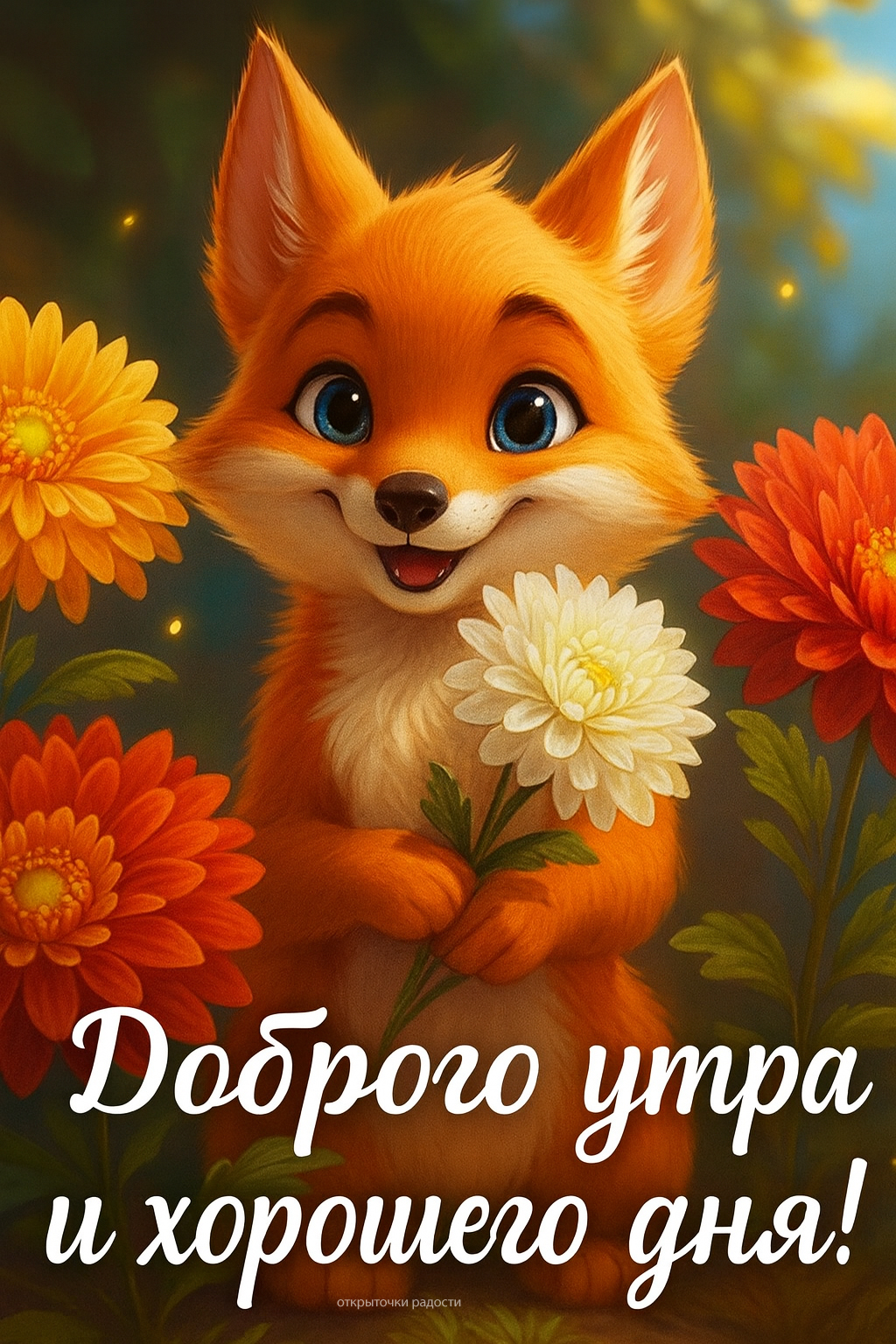 Открытка «Доброго утра от лисёнка»