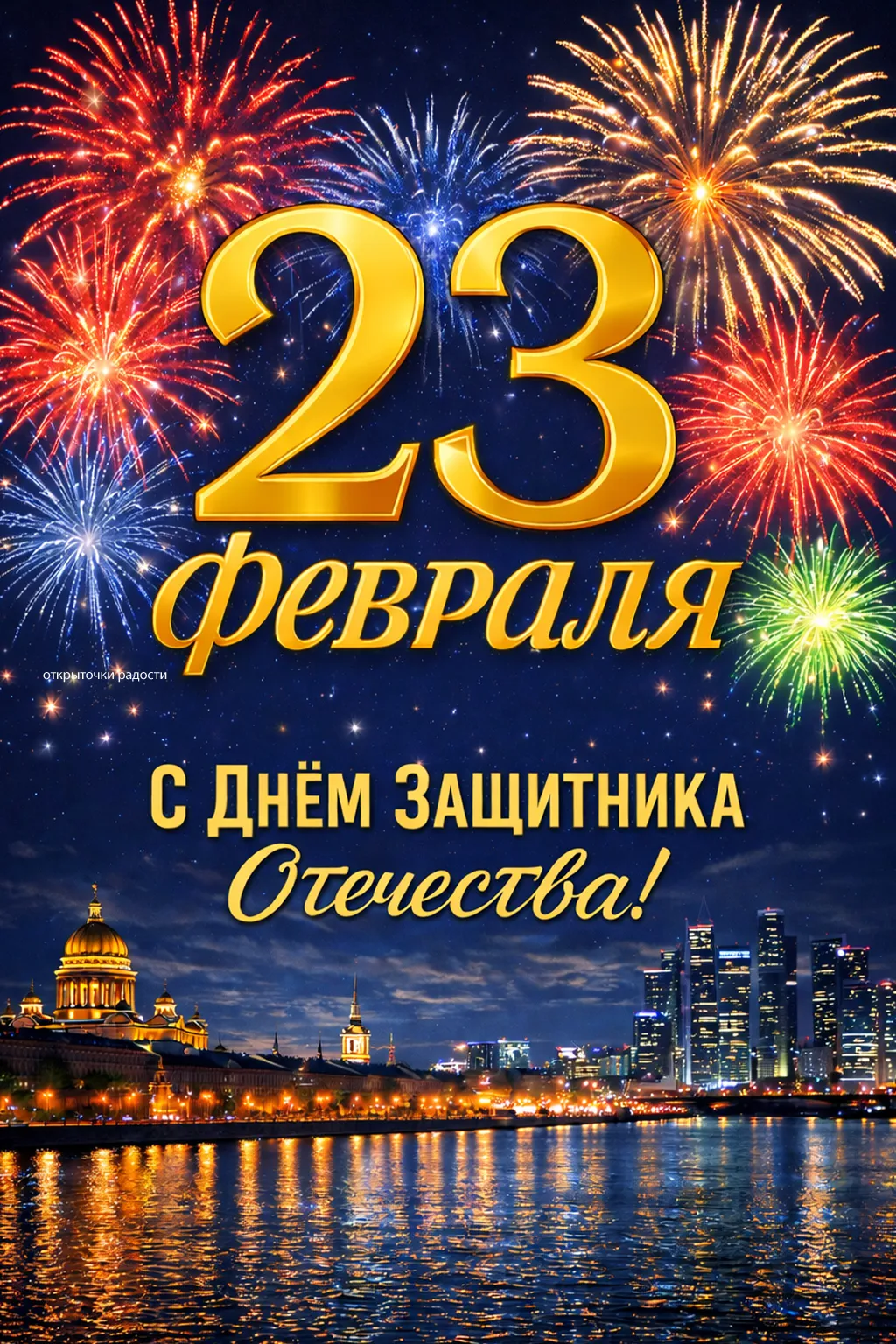 Открытка «Салют над городом»