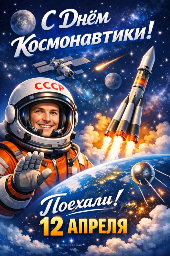 Открытка «12 апреля»