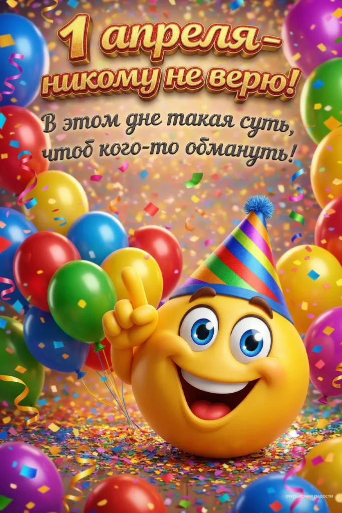 Открытка «1 апреля — никому не верю!»