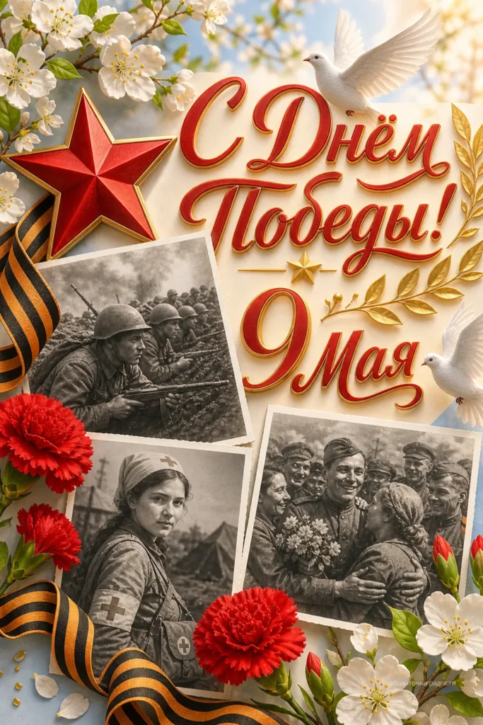 Открытка «Память в черно-белых снимках»