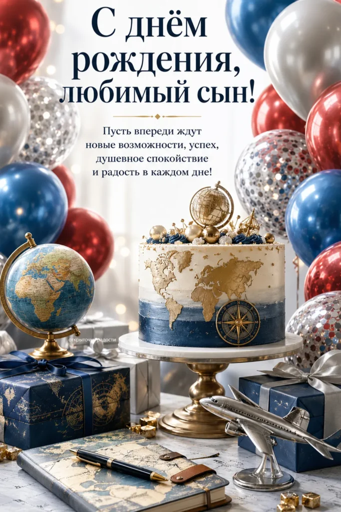 Открытка «Поздравление для сына»