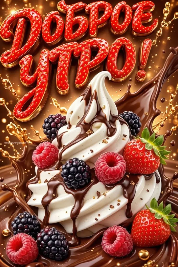 Открытка «Клубничное утро»