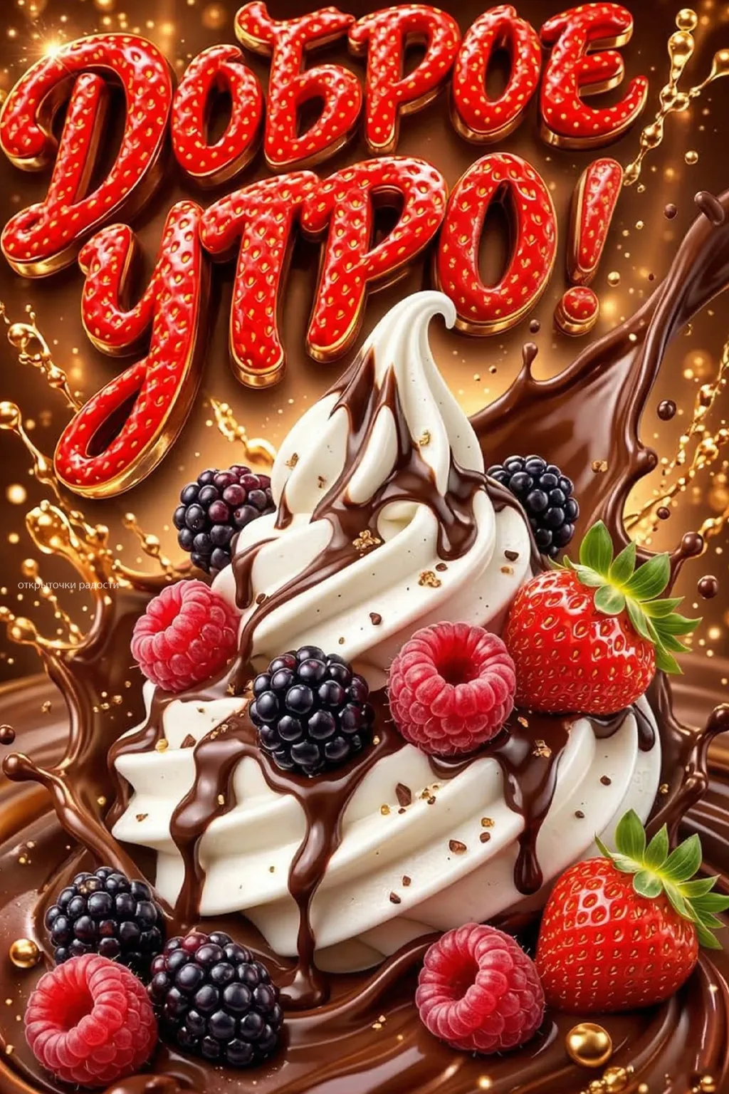 Открытка «Клубничное утро»