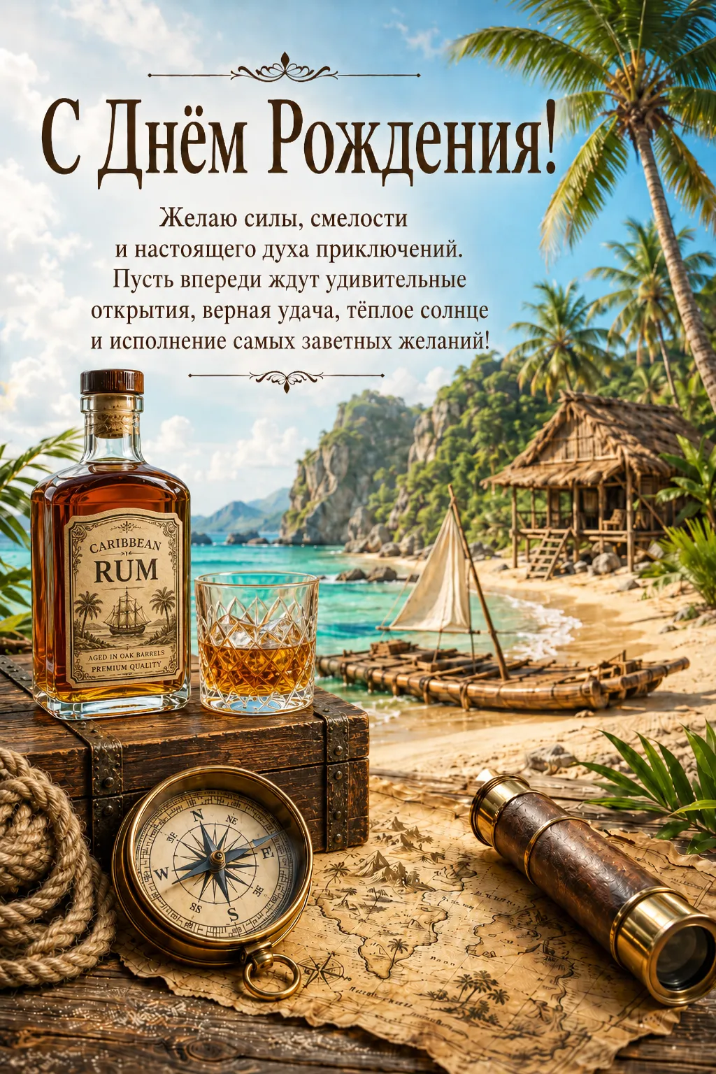 Открытка «С Днём рождения любителю приключений»