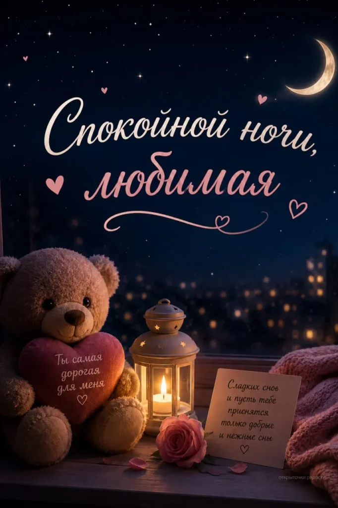 Открытка «Спокойной ночи любимой»