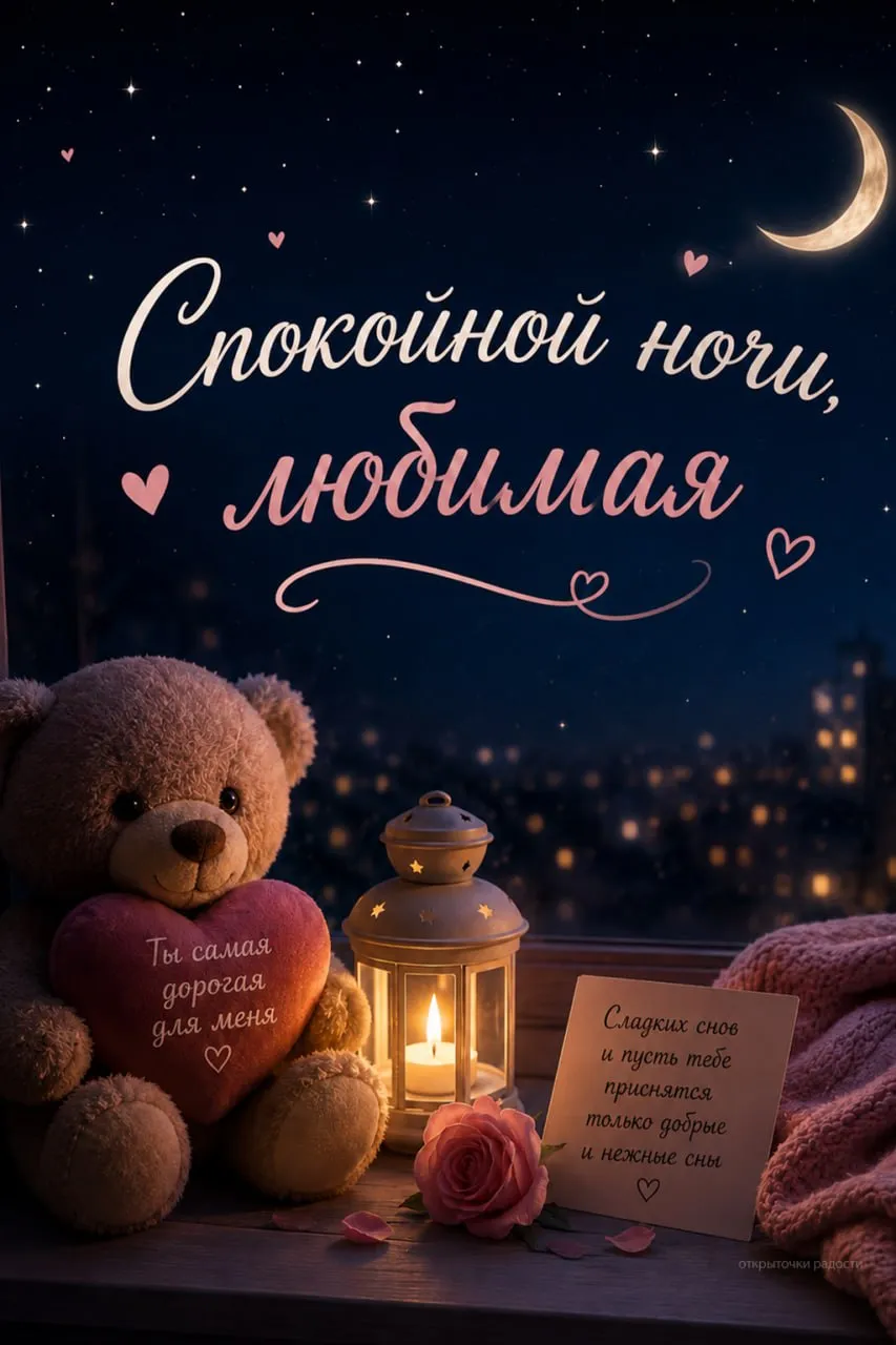 Открытка «Спокойной ночи любимой»