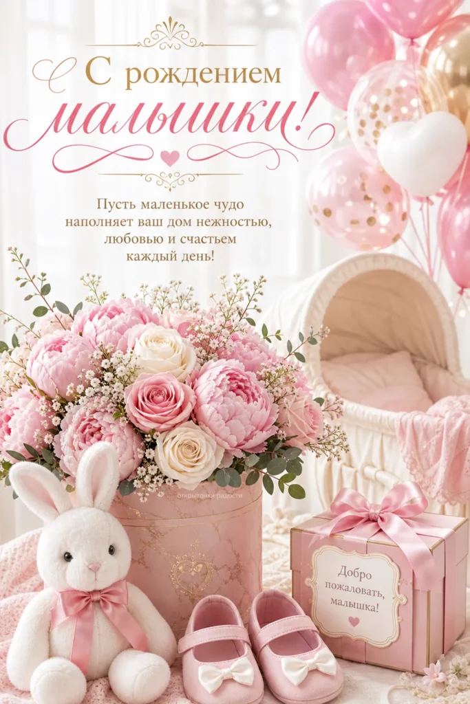 Открытка «С рождением доченьки»