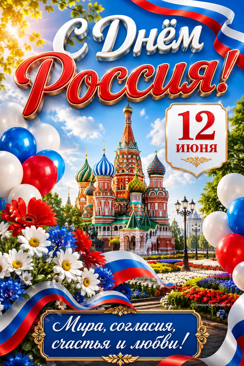 Открытка «12 июня — праздник страны»