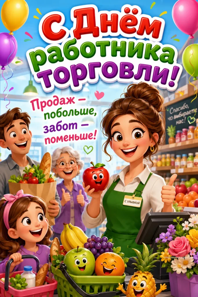 Открытка «Поздравление продавцу»