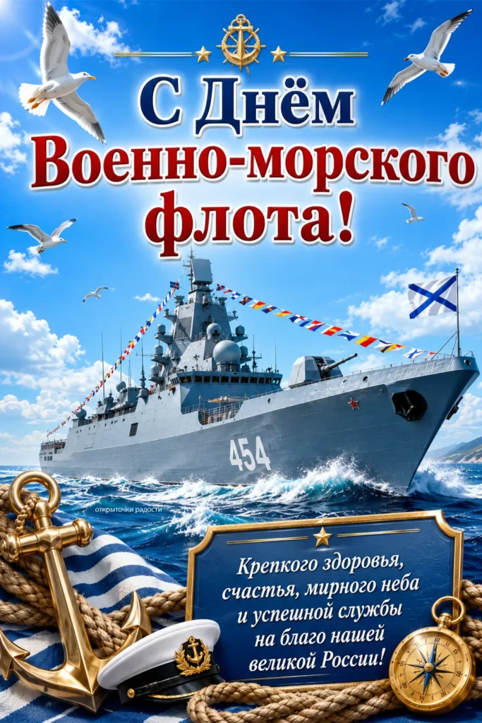 Открытка «С праздником Военно-Морского Флота»