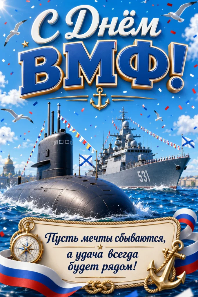 Открытка «С Днём Военно-Морского Флота»