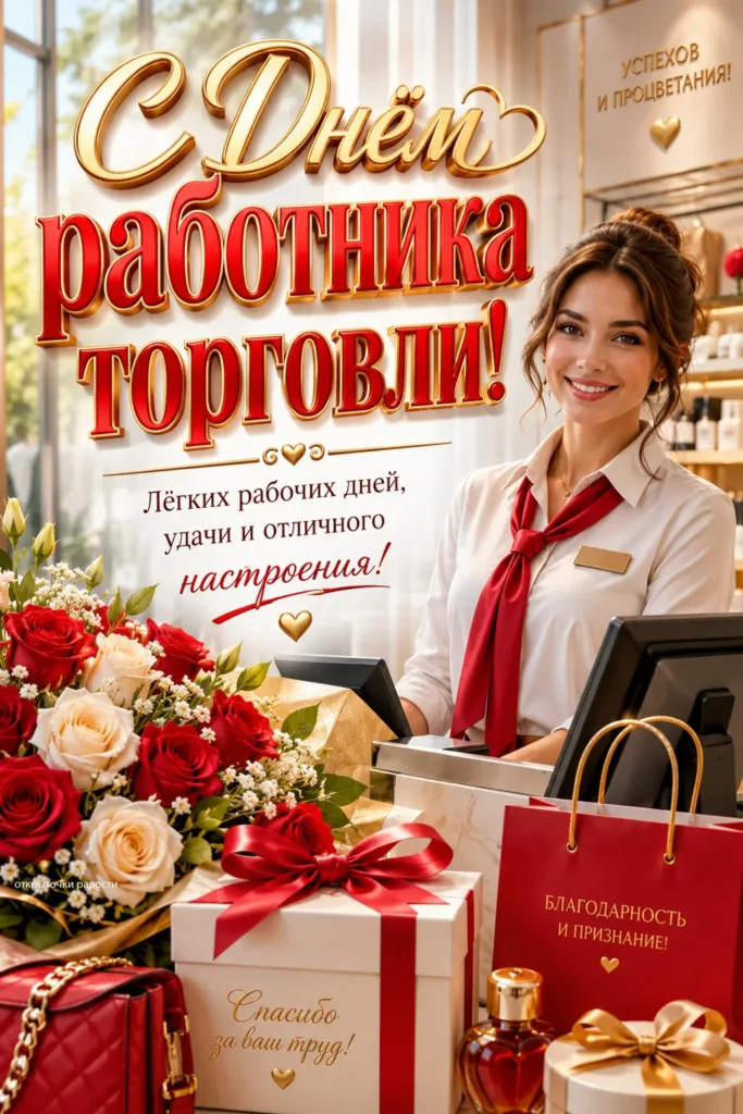 Открытка «С Днём работника торговли»