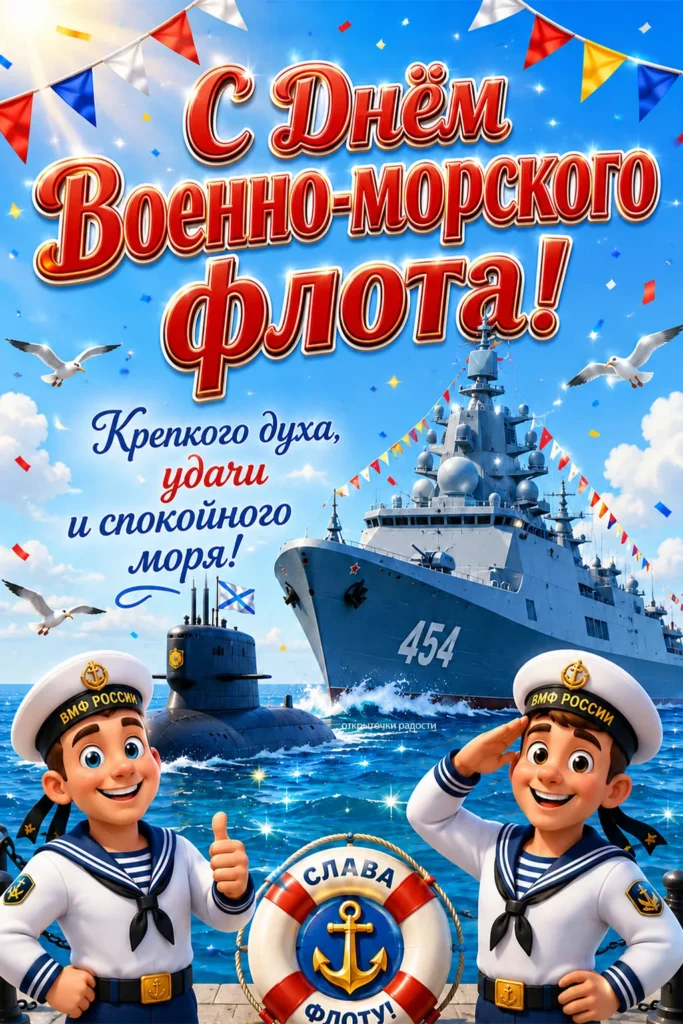 Открытка «ко Дню ВМФ»