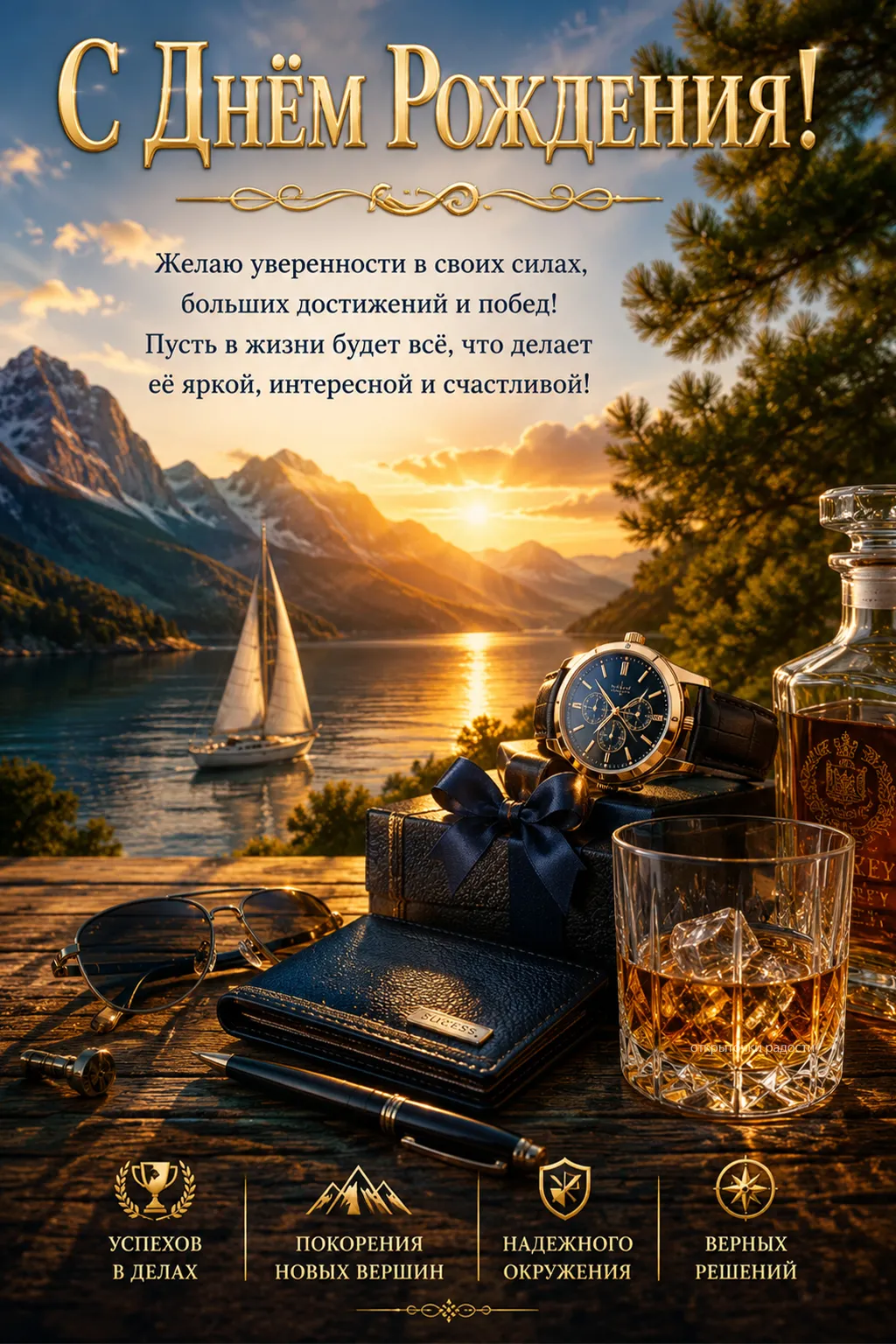 Открытка «Успехов и побед»