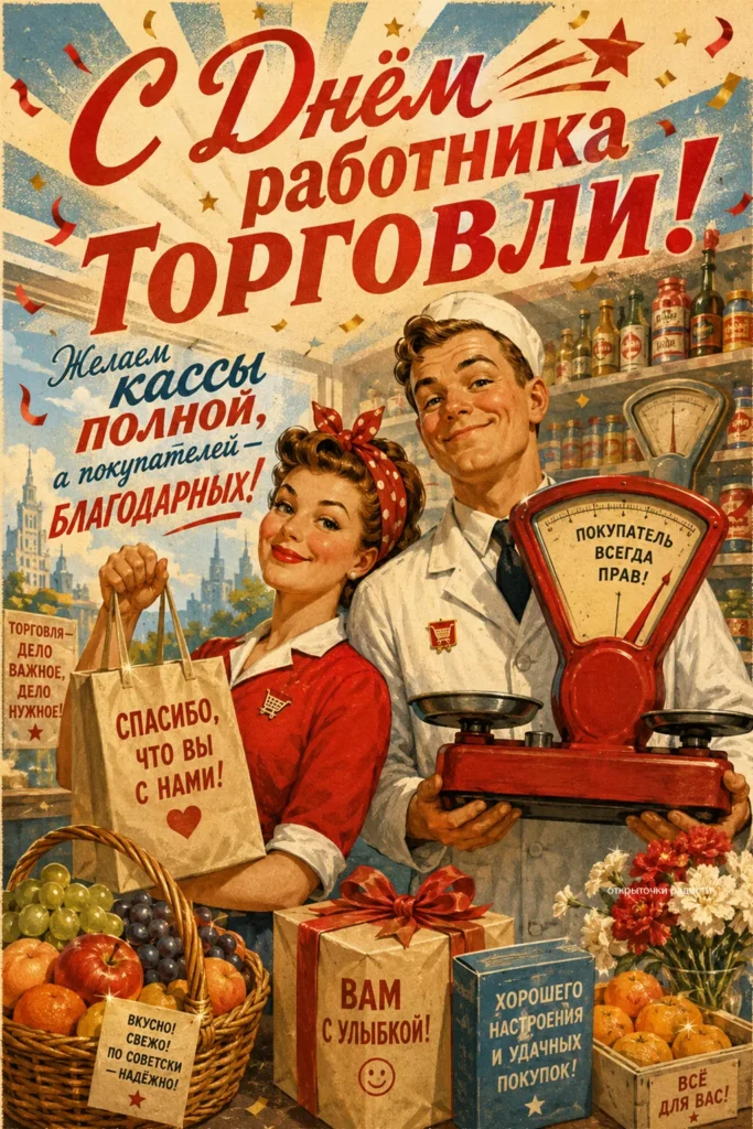Открытка «Хороших продаж и улыбок»