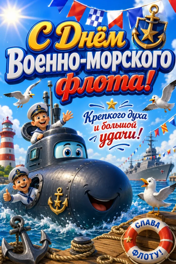 Открытка «весёлая с Днём ВМФ»
