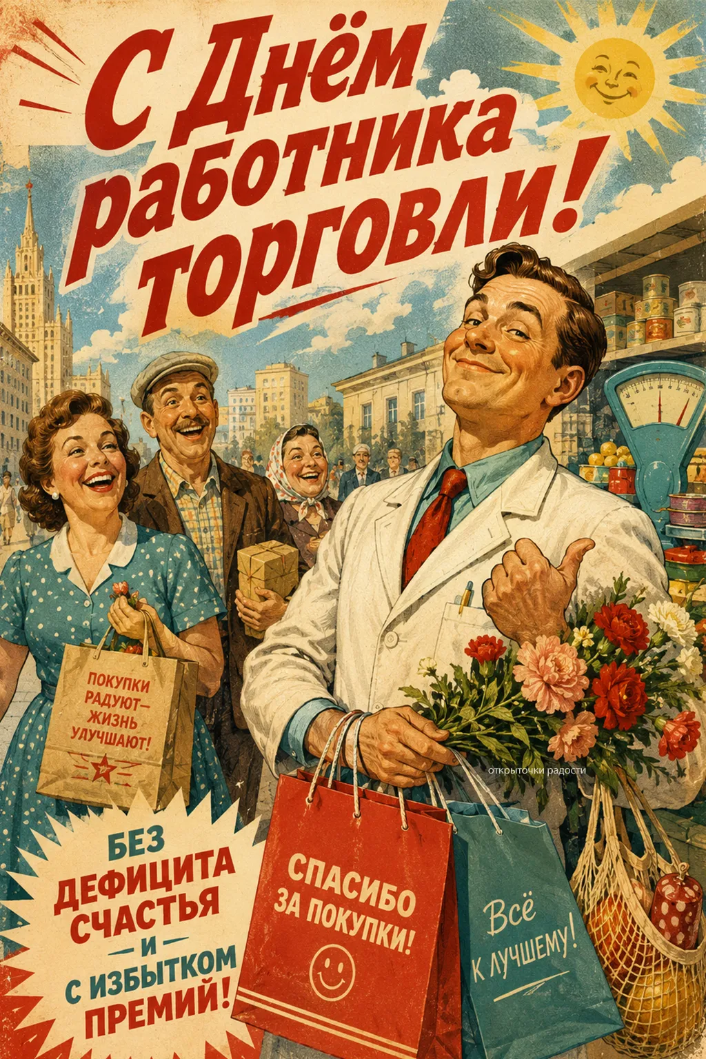 Открытка «Спасибо вам, продавцы»