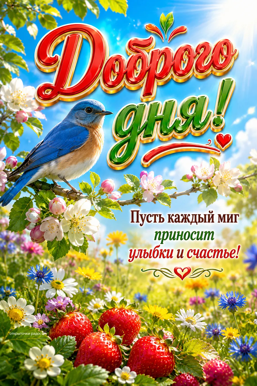 Открытка «Улыбок и счастья»