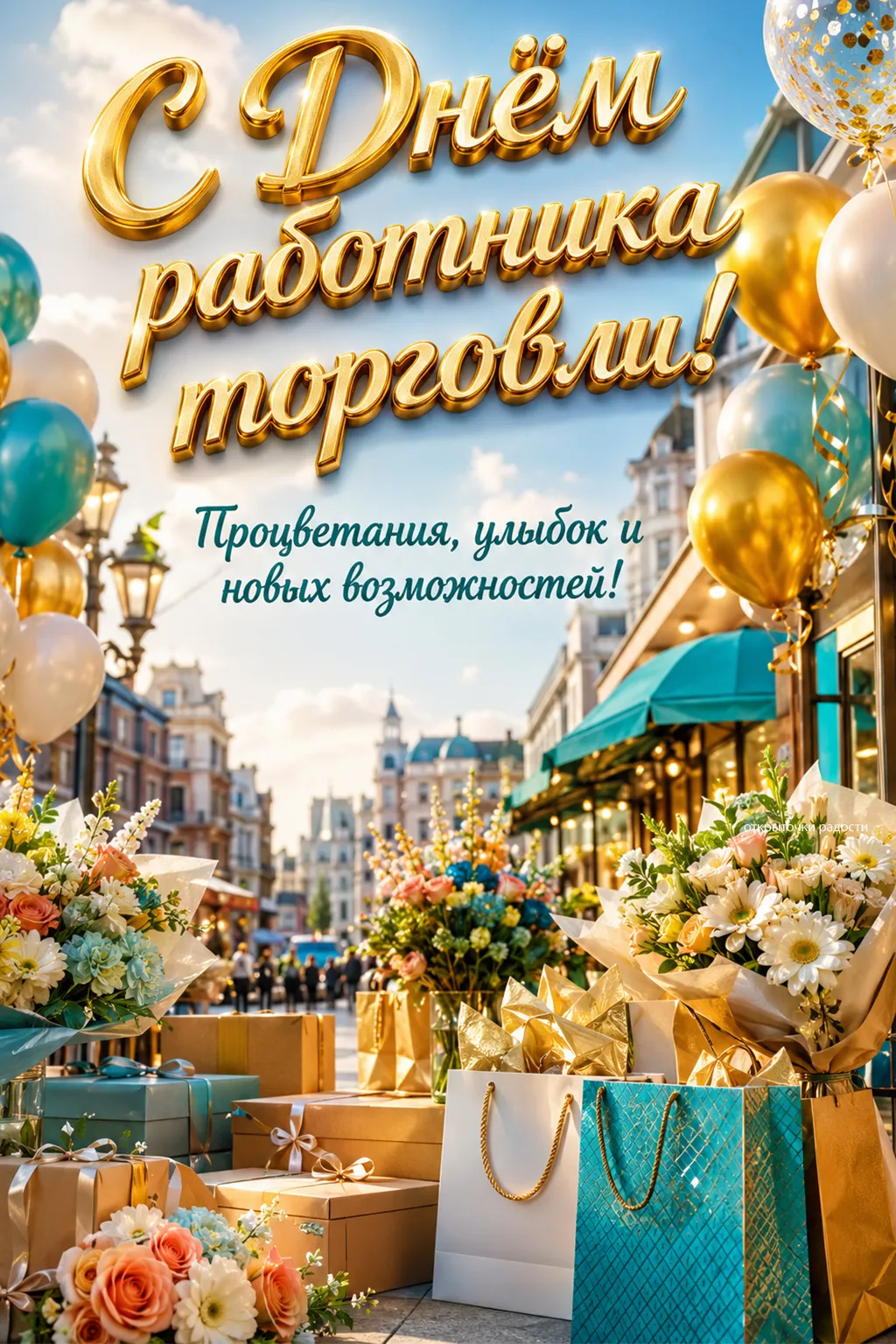 Открытка «Успехов в торговле»